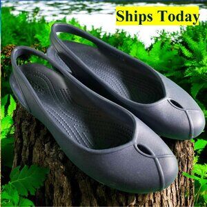 Crocs Balllet Flats Women's Size 9 Blue Slip On Comfort Shoes 11705